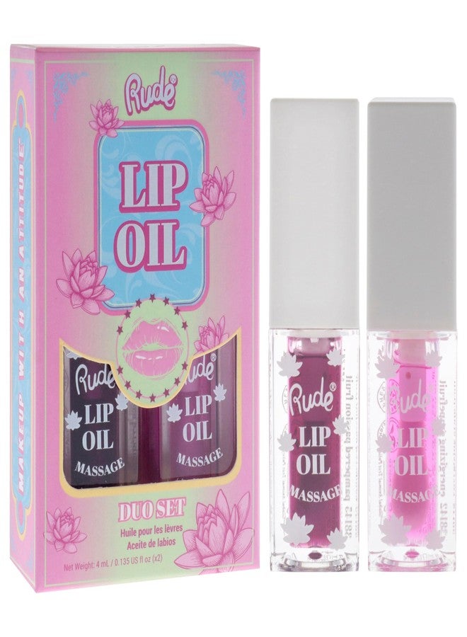 RUDE cosmetics Lip Oil Massage Duo by Rude Cosmetics for Women - 2 Pc 0.135oz - Passion Fruit, Lip Oil - Grapefruit - Image 3